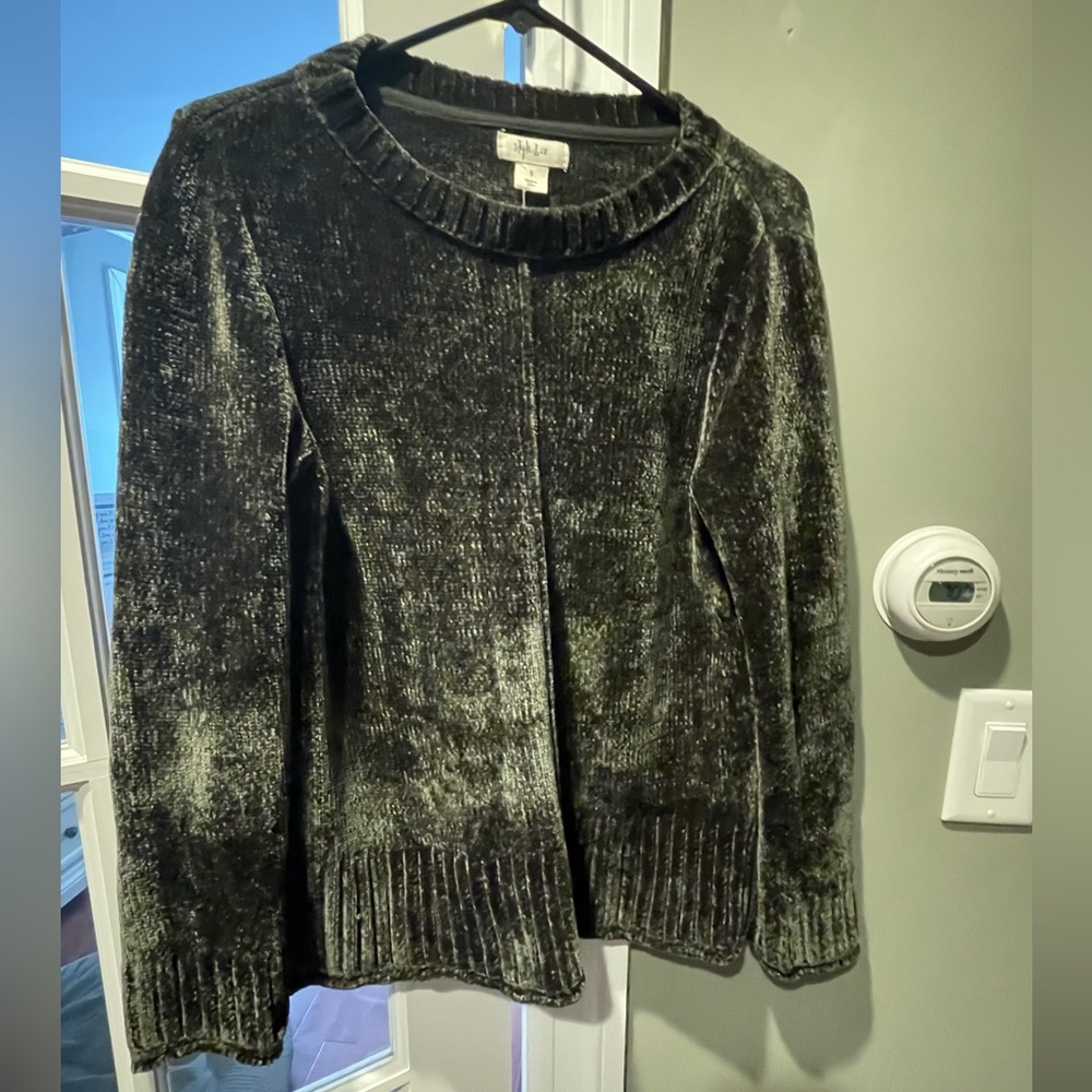 Style & Co deep dark rich green color chenille pullover sweater. Small